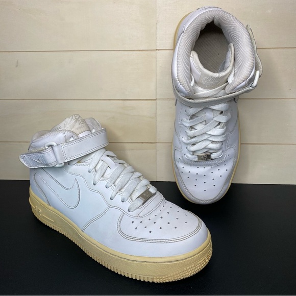 Vintage Nike Air Force 1 White Mid Women's Size 8 Shoes 6.5Y AF1 82 314195-113 - Picture 12 of 12